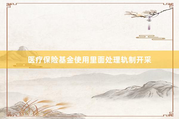 医疗保险基金使用里面处理轨制开采